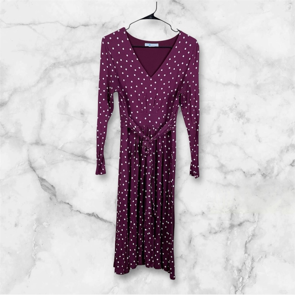 Boden Ferne Dress Baltic Red Polka Dot 10 Petite